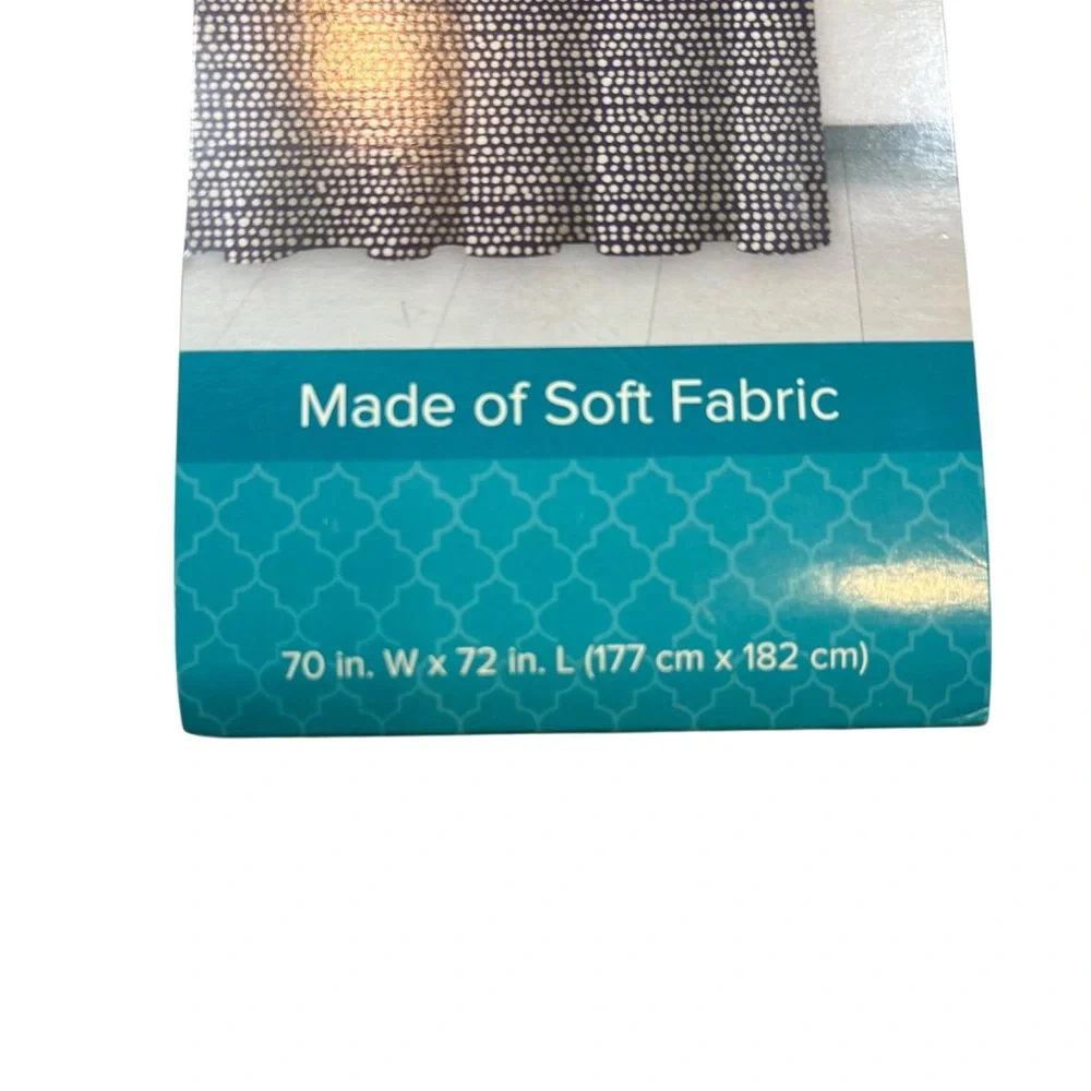 Brand new in Package Comfort Bay Brand Blue and White Fabric Shower‎ Curtain